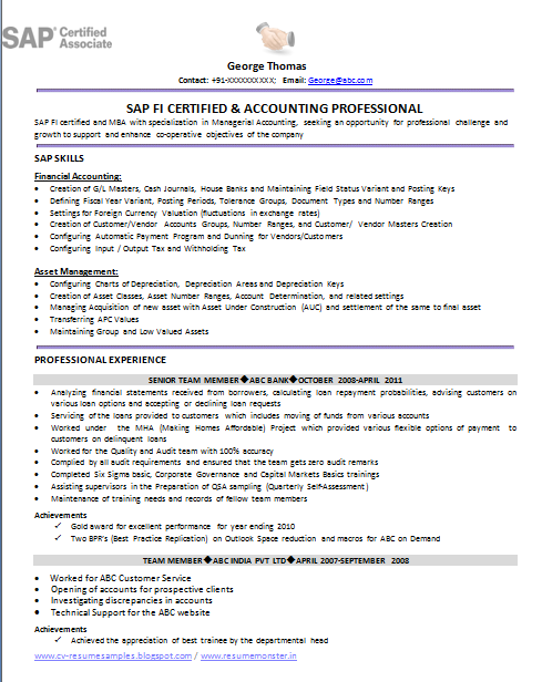 Sap crm resume